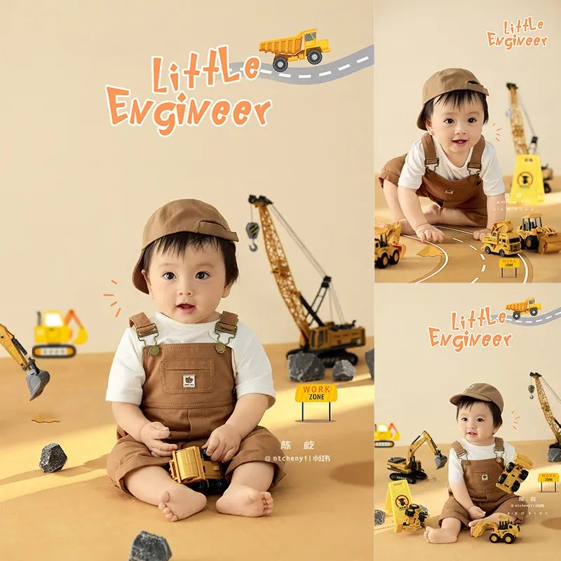 Engineering Vehicle Set (3-6M) - Baby Photography Props